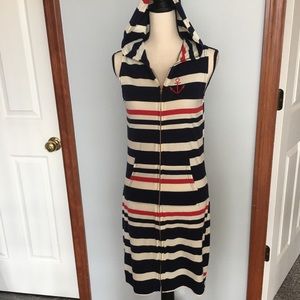 Sleeveless hooded dress/beach cover-up.